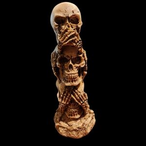 See No Hear No Speak No Skull Stack Figurine